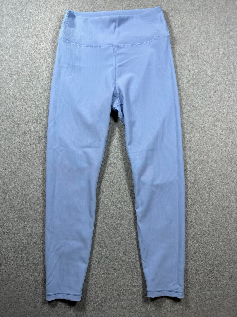 Wilo The Label Athleisure Yoga Leggings Women's Large Blue Ribbed High Waisted